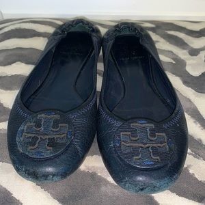 Tory Burch Minnie Flats-navy size 9